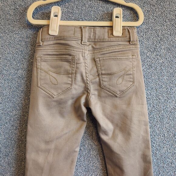 Jordache Girls Size 5 Tan Khaki Skinny Slim Leg Adjustable Waist Uniform Pants - Picture 6 of 8